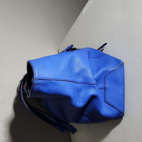 Rebecca Minkoff Bowery Leather Tote bag Electric Blue with Black Hardware purse - Picture 5 of 16